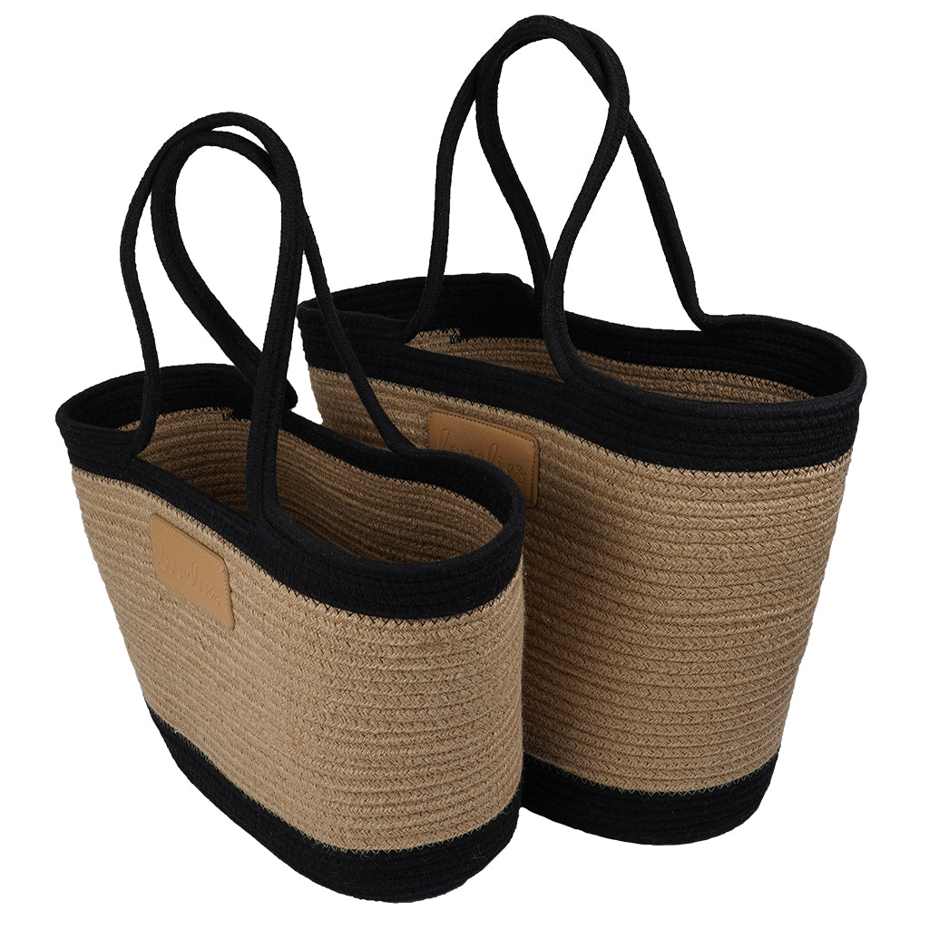 Flamencos strandtaske, stor - Jet Black